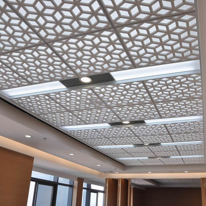 朗域透光匀光白膜 玄关走廊客厅雕花板与镂空板吊顶的完美搭档